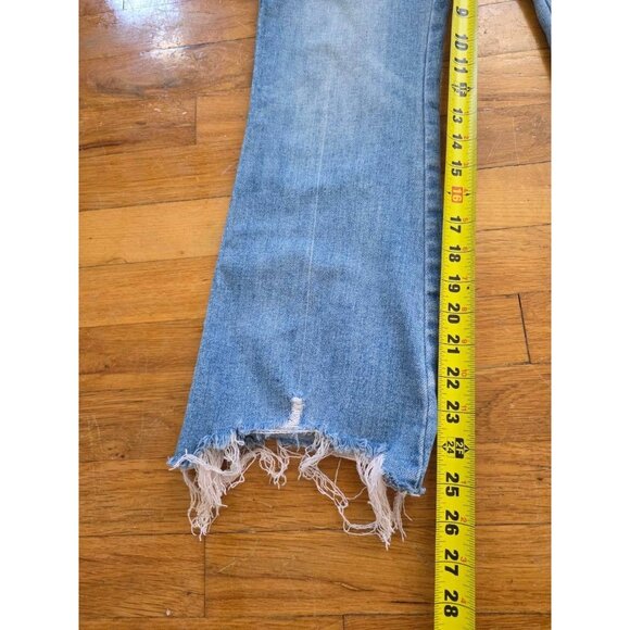 Mica Los Angeles Jeans Women's Straight Leg Raw Hem Pockets Blue Size 26 A001247 - Picture 2 of 11